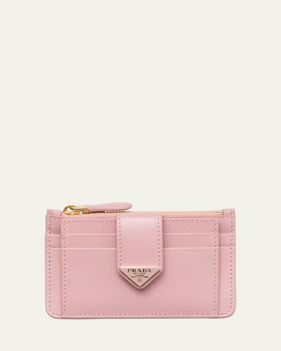 Saffiano Card Case with Triangle Snap